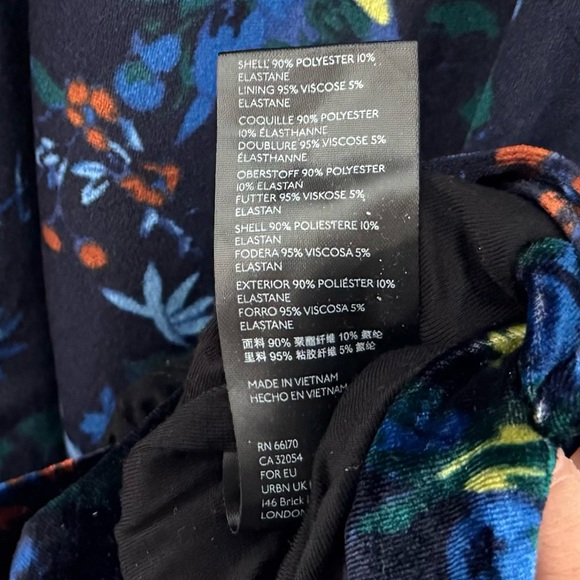 Maeve Constance Velvet Midi Dress Womens Small Blue Floral Party Holiday Boho - Picture 13 of 14